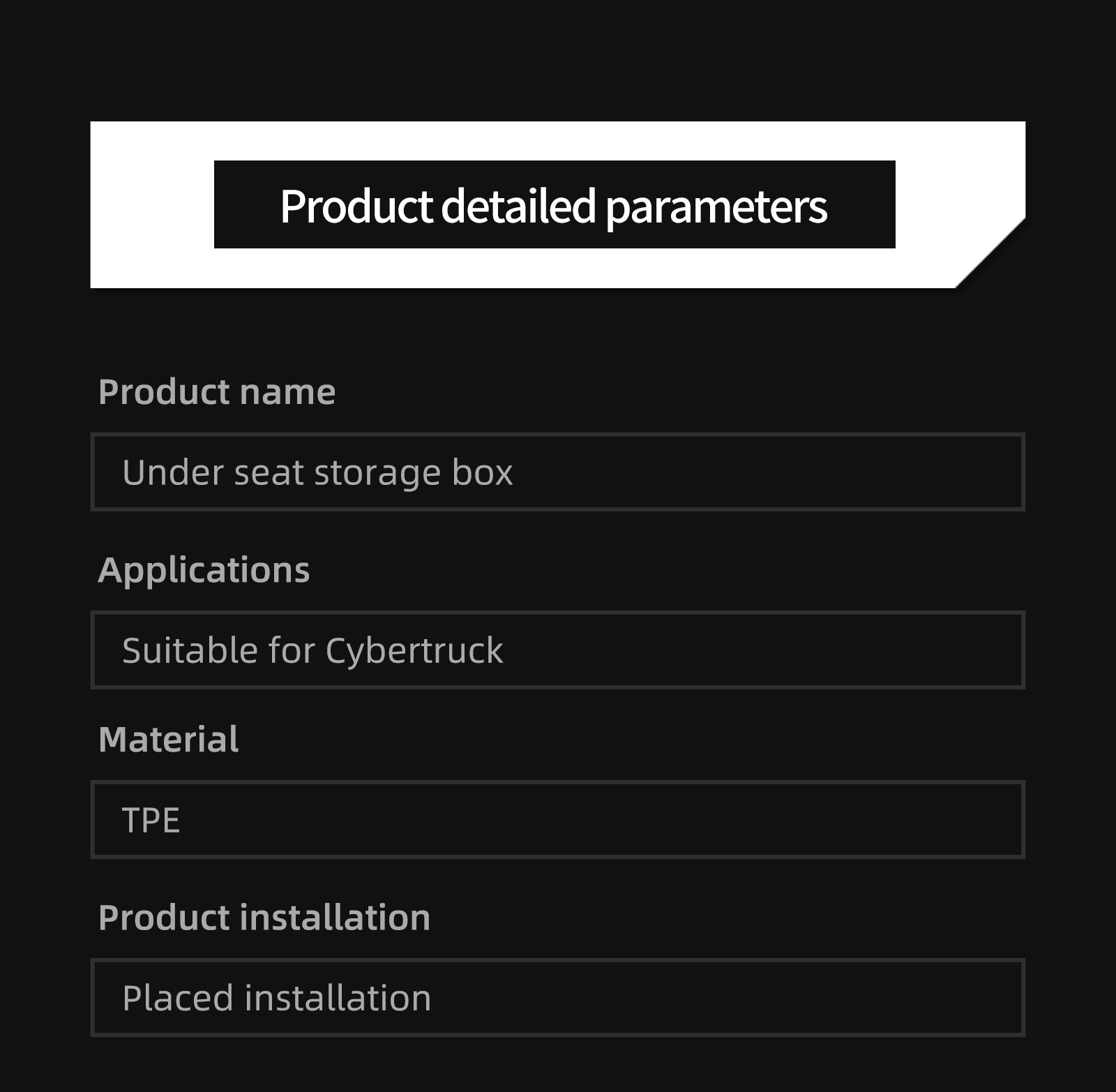 Push Pull Storage Box for 2024 Tesla Cybertruck
