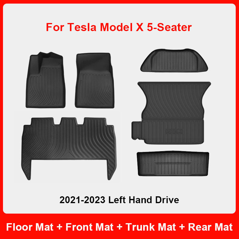 Tesla Model X All-Weather Floor Mats & Trunk Mat - Cargo Liner for 2015-2020 Models